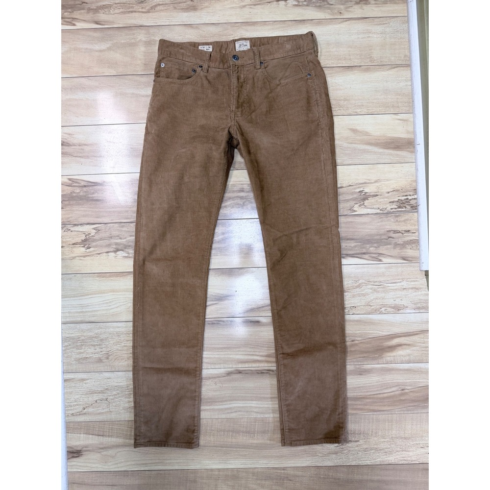 Mens 32x34 J.Crew 484 Corduroy Pants Tan Brown Slim Fit Stretch Preppy Casual